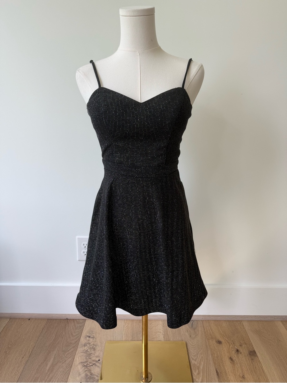 City Studio Black Sparkle Mini Dress with Spaghetti Straps homecoming